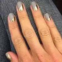 Nails in Gold and Grey