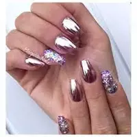 Simple Winter Mirror Nail Designs