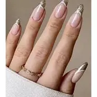 Shimmery Gold Nails