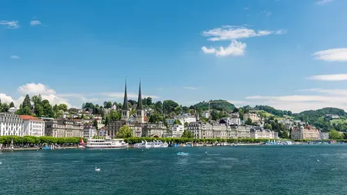 Lucerne is a beautiful alpine city in Switzerland's alps, located on the brink of a lake