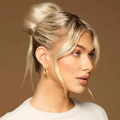 Platinum Blonde clip-in bun extensions